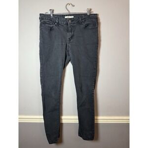 Levis 711 Skinny Dark Wash Black Denim Jeans 32x36